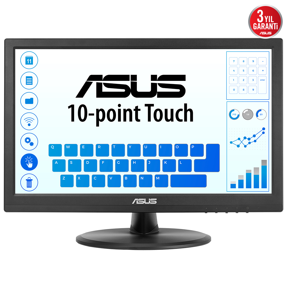 15.6 ASUS VT168HR TN HD 5MS 60HZ HDMI VGA DOKUNMATIK