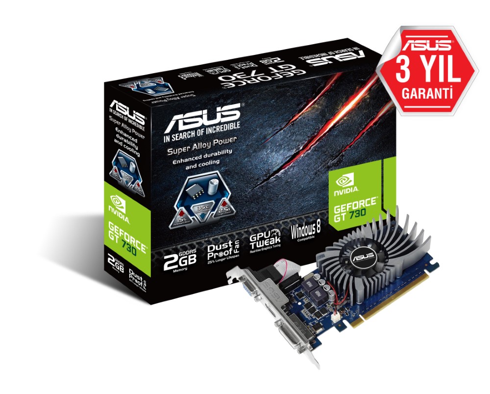 ASUS GT730-SL-2GD5-BRK 2GB GDDR5 64BIT DSUB DVI EKRAN KARTI