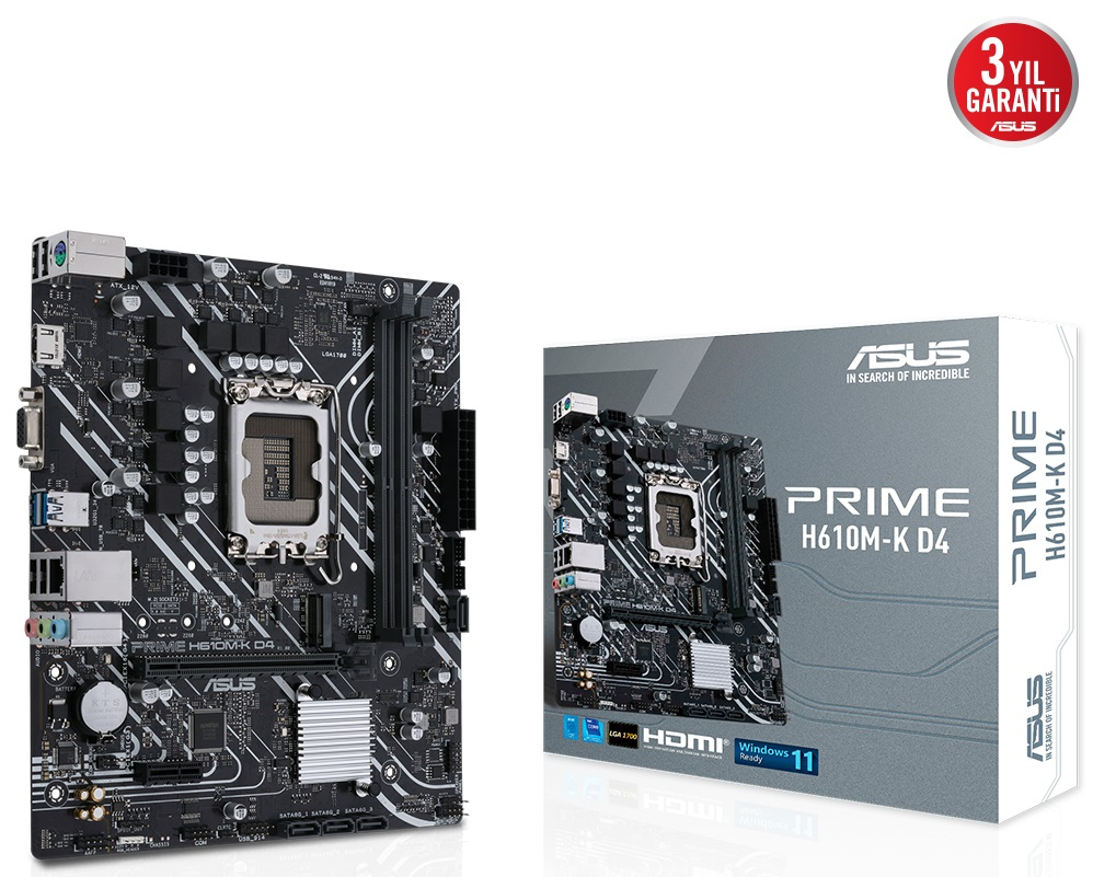 ASUS PRIME H610M-K D4 DDR4 3200(OC) HDMI DP M.2 MATX 1700P