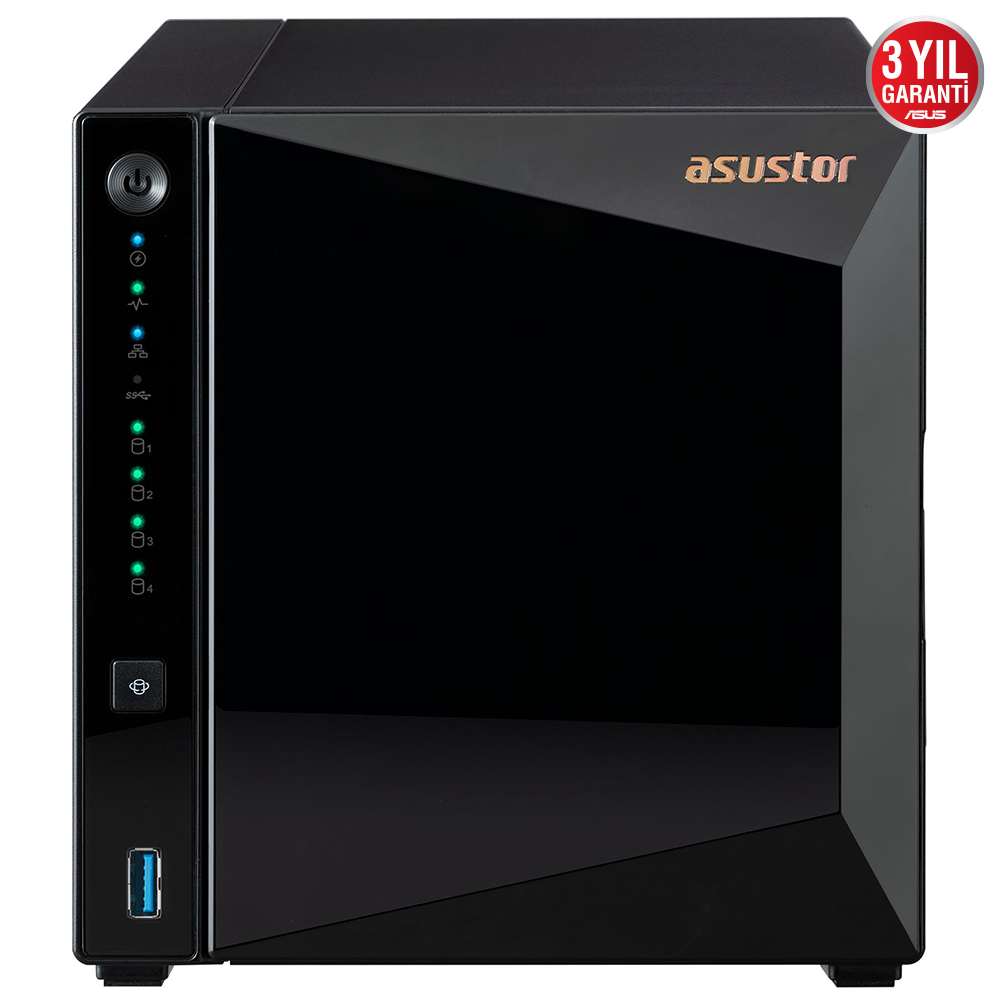 ASUSTOR AS3304T REALTEK RTD1296 4 DISK YUVASI NAS(4X18TB DESTEGI) 2GB DDR4 2.5 GBE X 1 USB 3.2 X 3