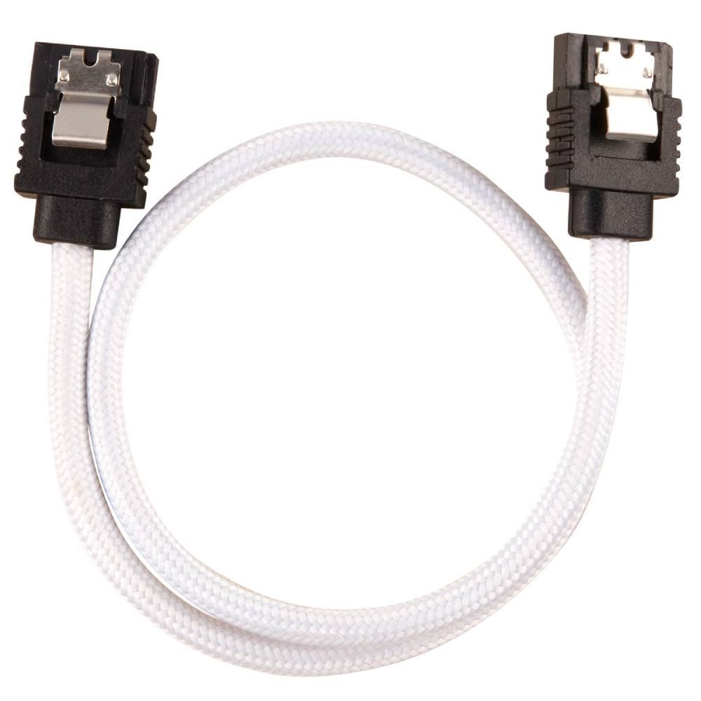 CORSAIR CC-8900248 PREMIUM SLEEVED SATA 6GBPS 30CM CABLE — WHITE