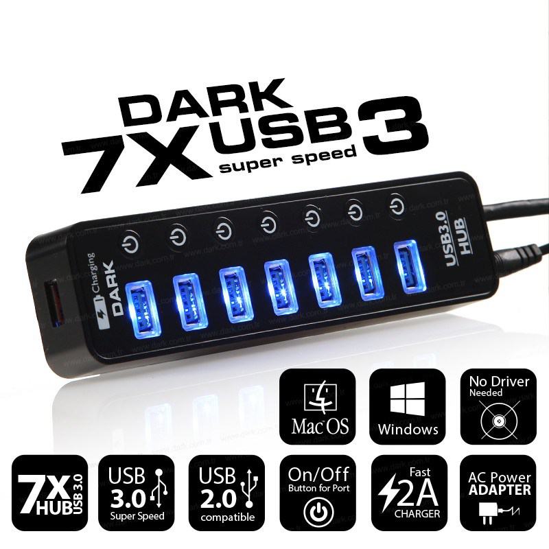 DARK DK-AC-USB371 CONNECT MASTER 7+1 ADAPTORLU 