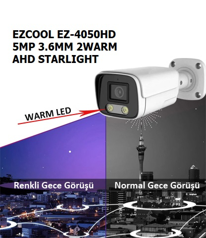 EZCOOL EZ-4050HD 5MP 3.6MM 2WARM AHD STARLIGHT