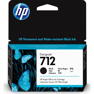 HP 3ED70A (712) SIYAH 28 ML GENIS FORMAT MUREKKEP KARTUSU