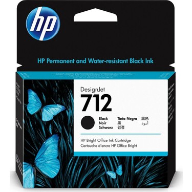 HP 3ED71A (712) SIYAH 80 ML GENIS FORMAT MUREKKEP KARTUSU