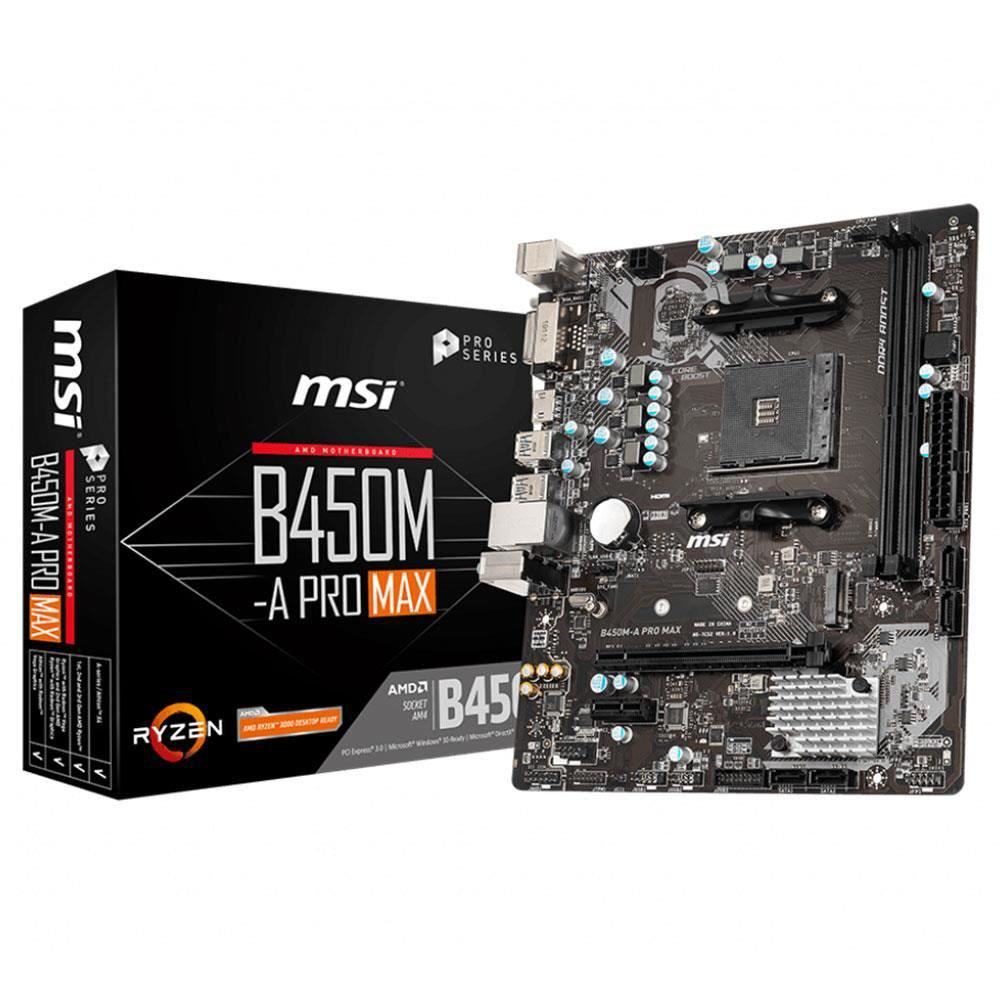 MSI B450M-A PRO MAX AM4 DDR4 SES GLAN HDMI-DVI SATA3 USB3.2 MATX