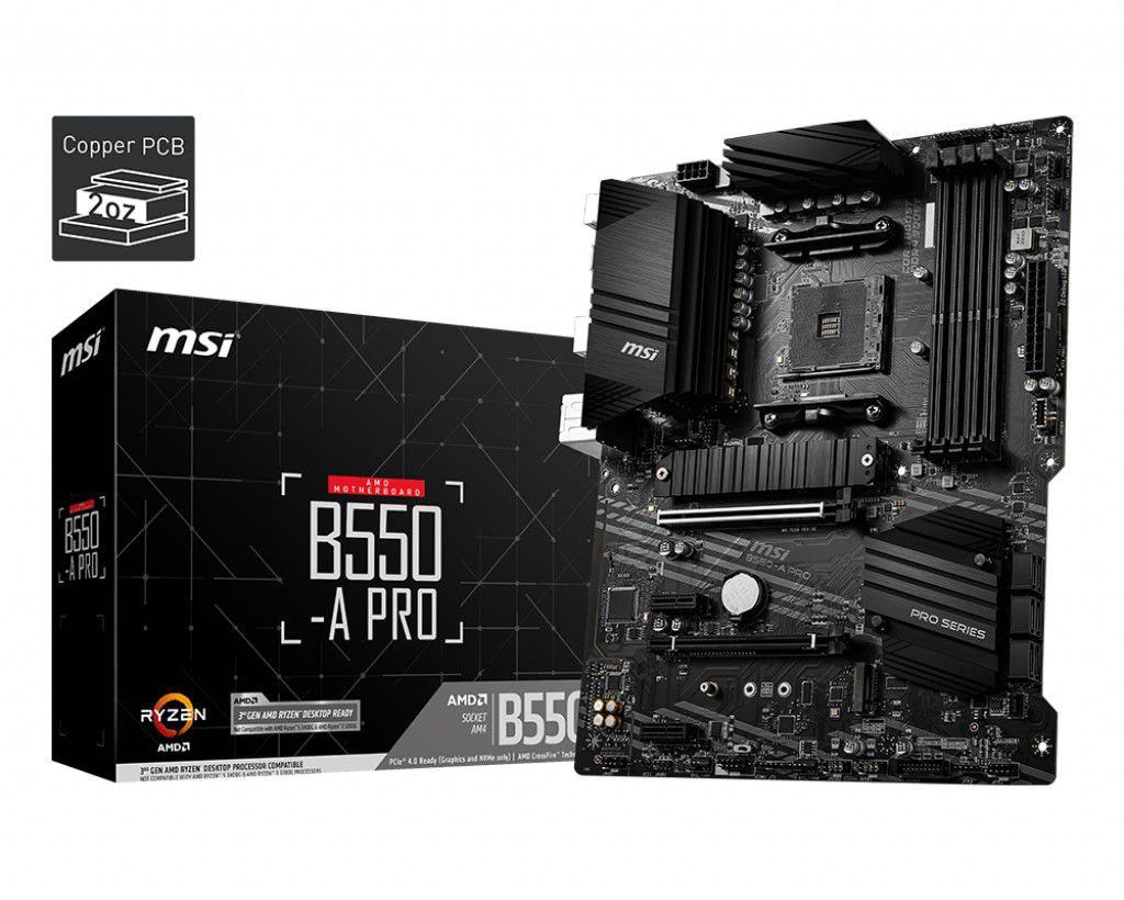 MSI B550-A-PRO AMD 4DIMM 128GB DDR4 B550