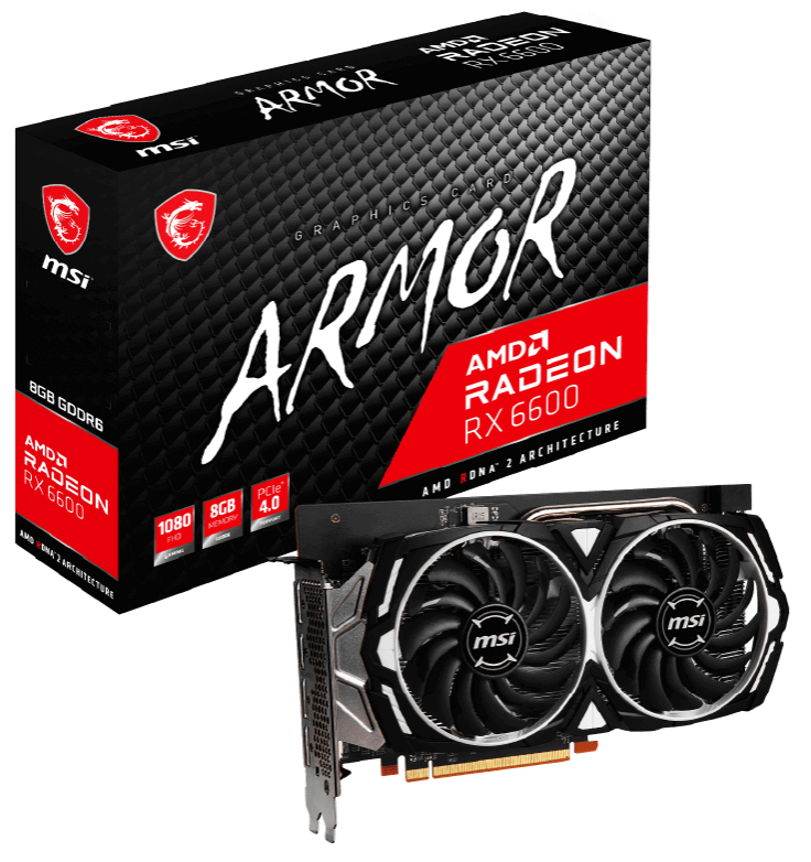 MSI RADEON RX 6600 ARMOR 8G GDDR6 HDMI 3XDP 128BIT