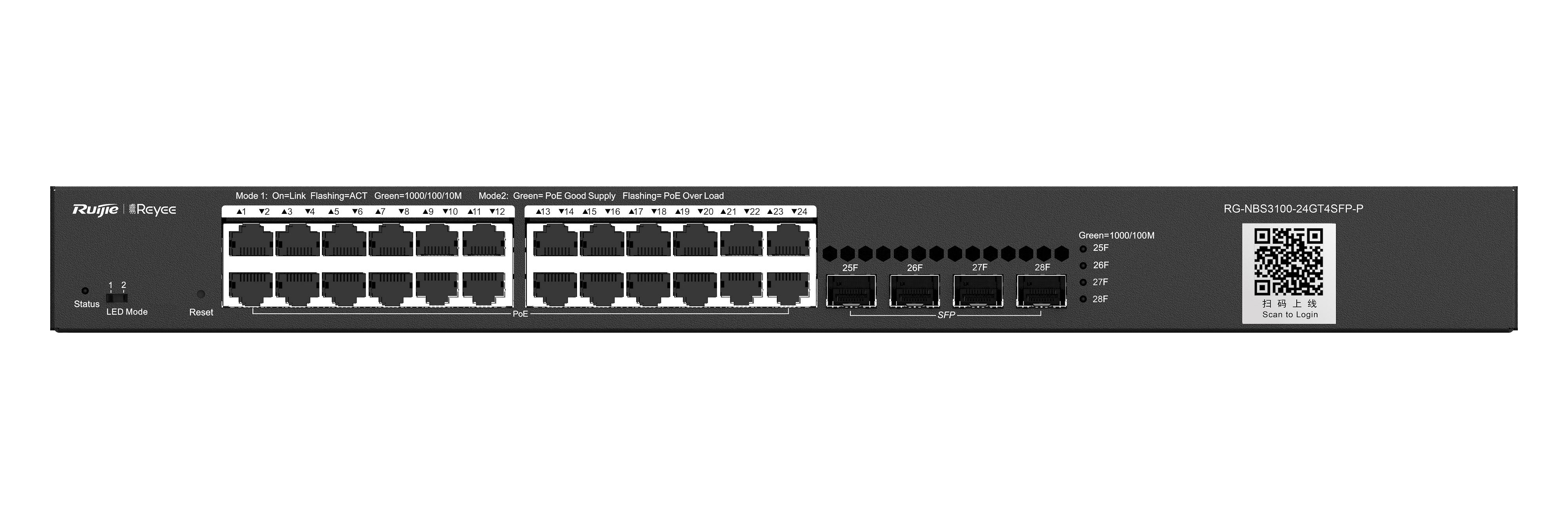 REYEE RG-NBS3100-24GT4SFP-P 26P GIGABIT SWITCH 24P POE 4SFP