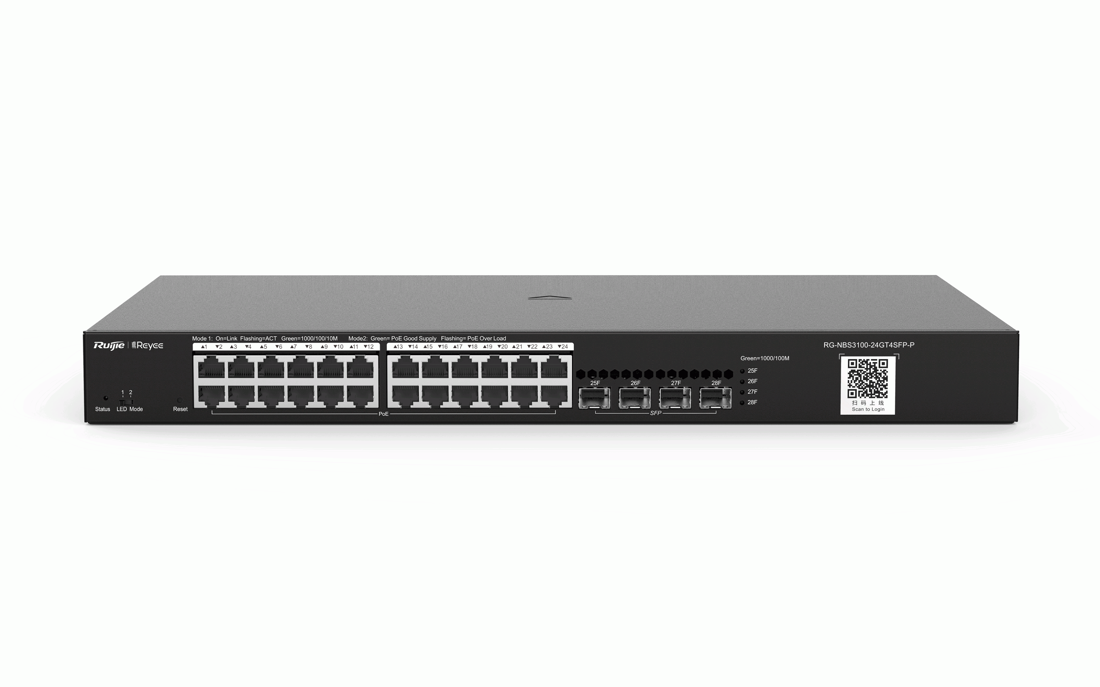 REYEE RG-NBS3100-24GT4SFP-P 26P GIGABIT SWITCH 24P POE 4SFP