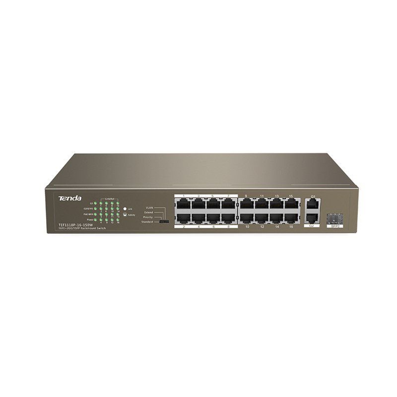 TENDA TEF1118P-16-150W 16PORT 10-100 POE SWITCH