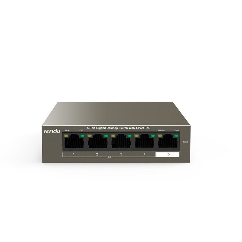 TENDA TEG1105P TEG1105P-4-63W 5 PORT GIGABIT MASAUSTU SWITCH 4 PORT POE