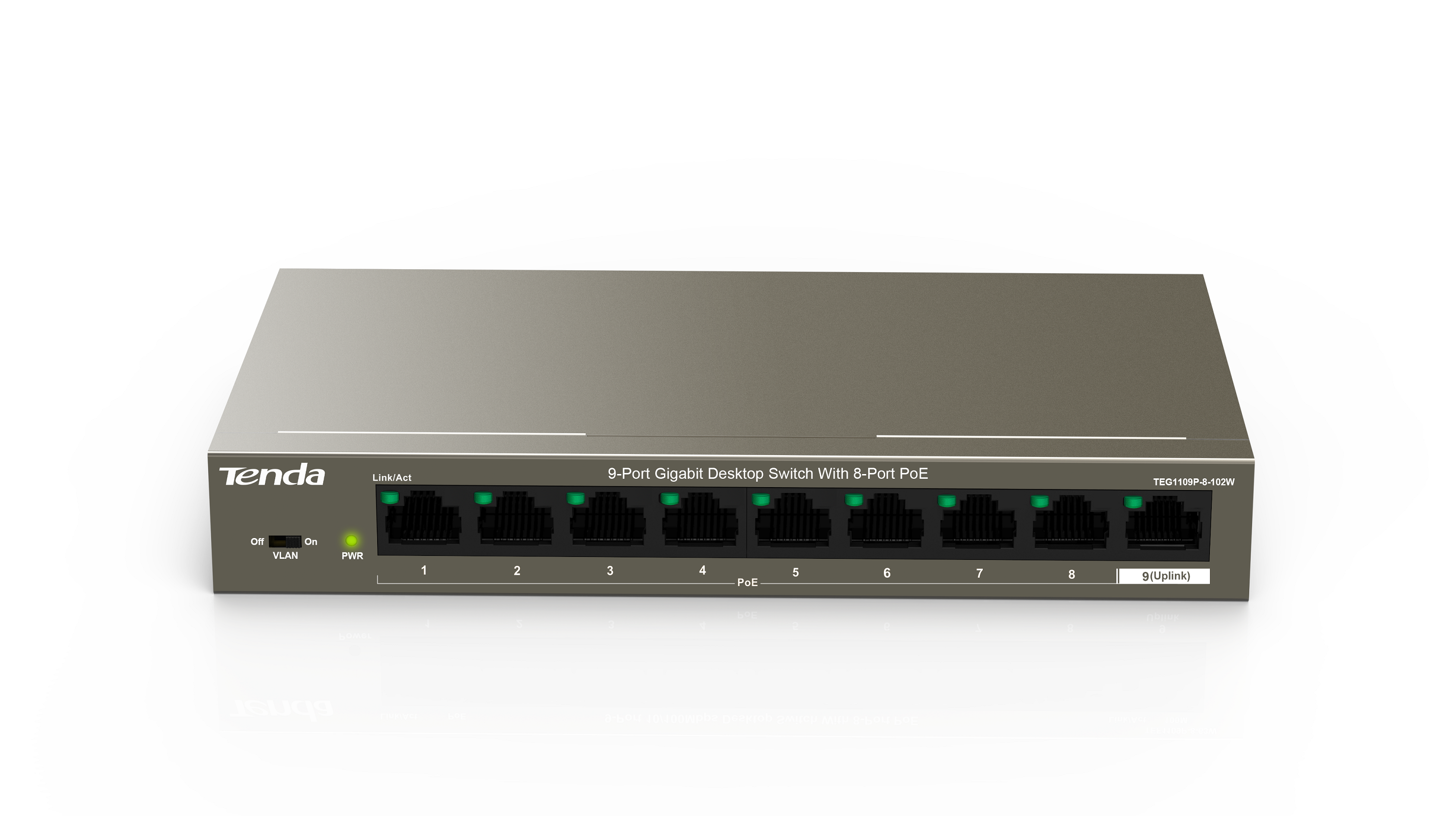 TENDA TEG1109P 9 PORT  GIGABIT 8 PORT POE SWITCH 1UPLINK