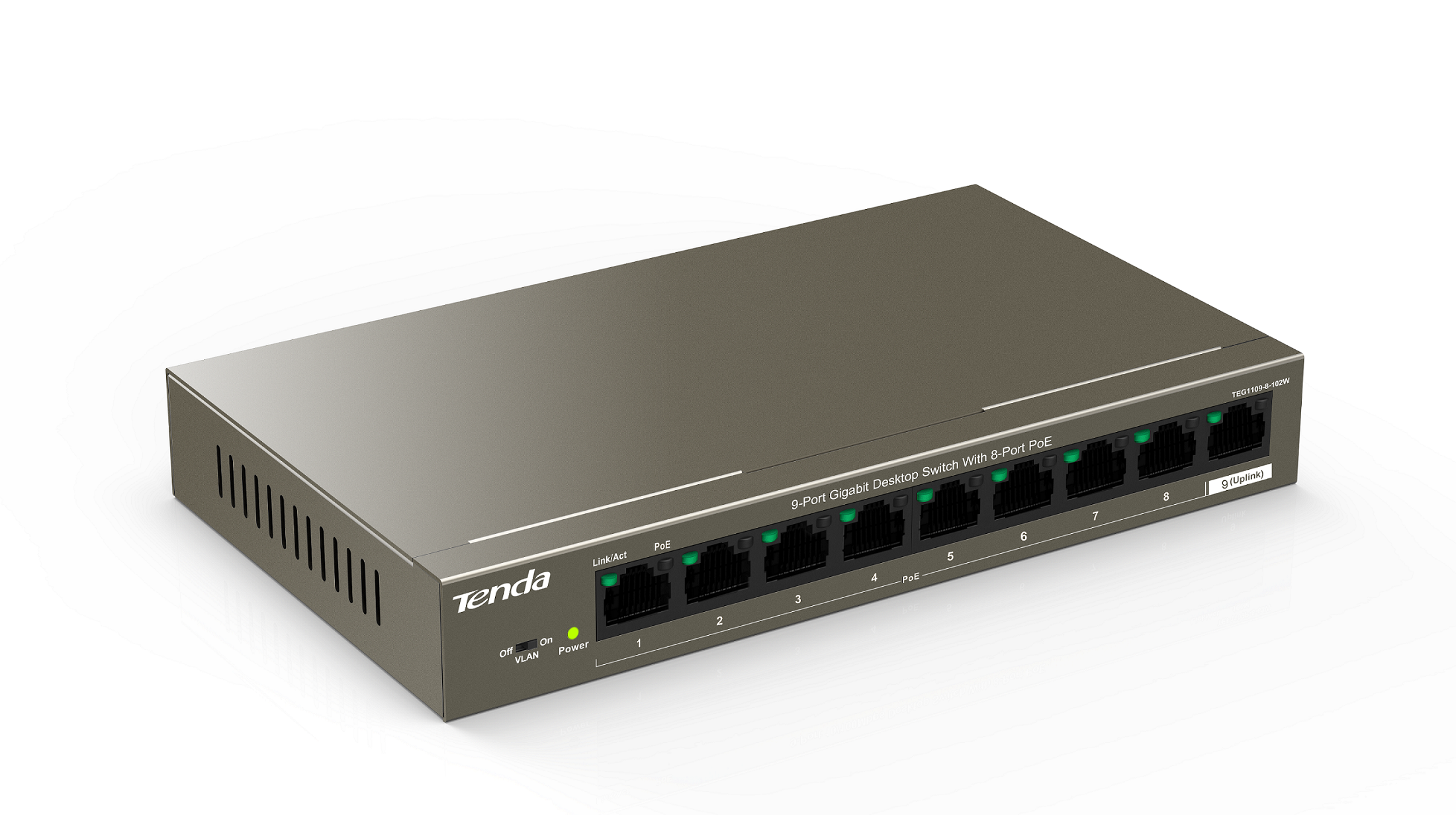 TENDA TEG1109P 9 PORT  GIGABIT 8 PORT POE SWITCH 1UPLINK