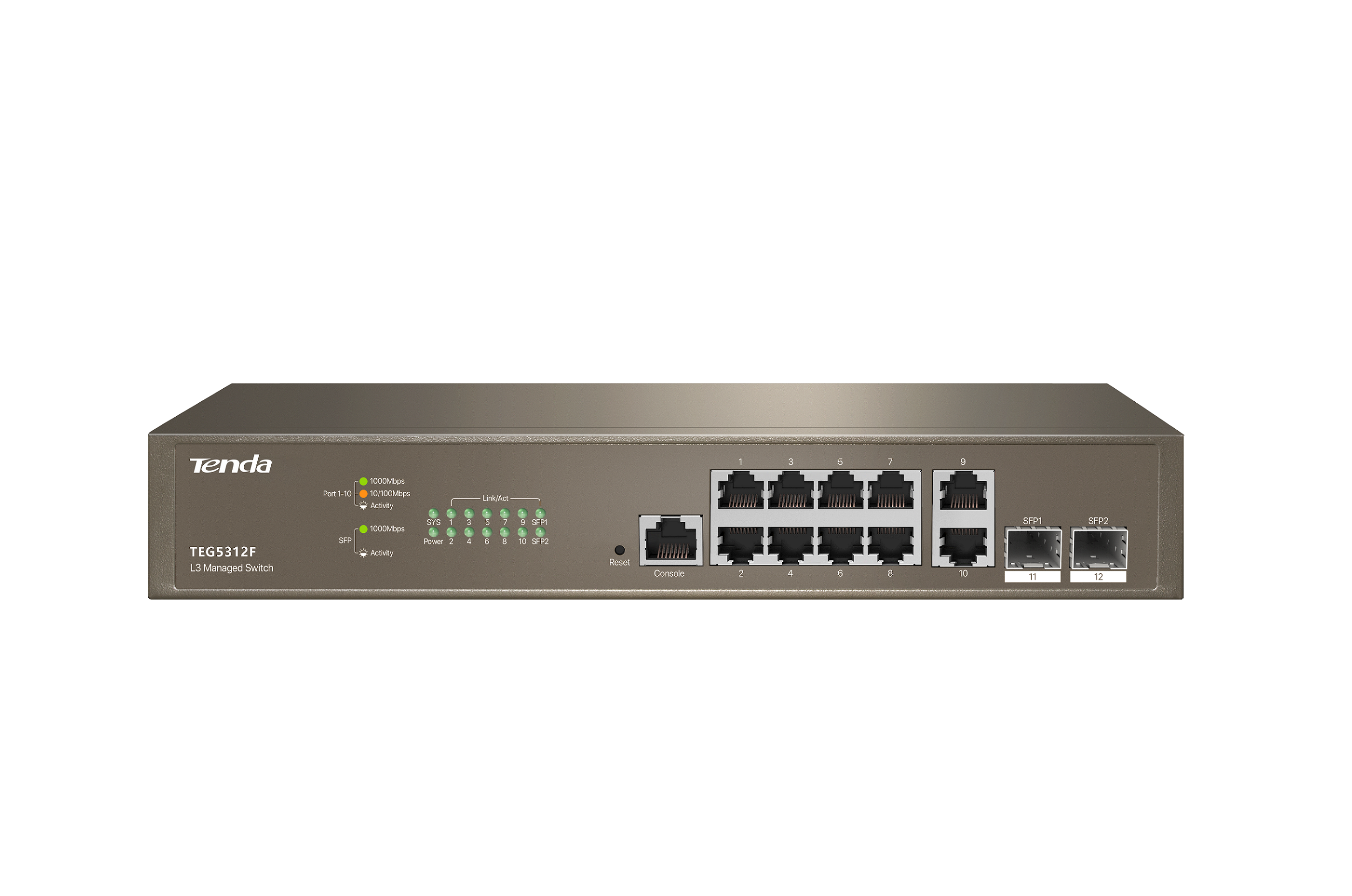 TENDA TEG5312F 10P GIGABIT L3 SWITCH 2 SFP