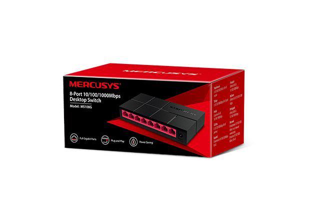 TP-LINK MERCUSYS MS108G 8 PORT 10-100-1000 MASAUSTU SWITCH (YONETILEMEZ)