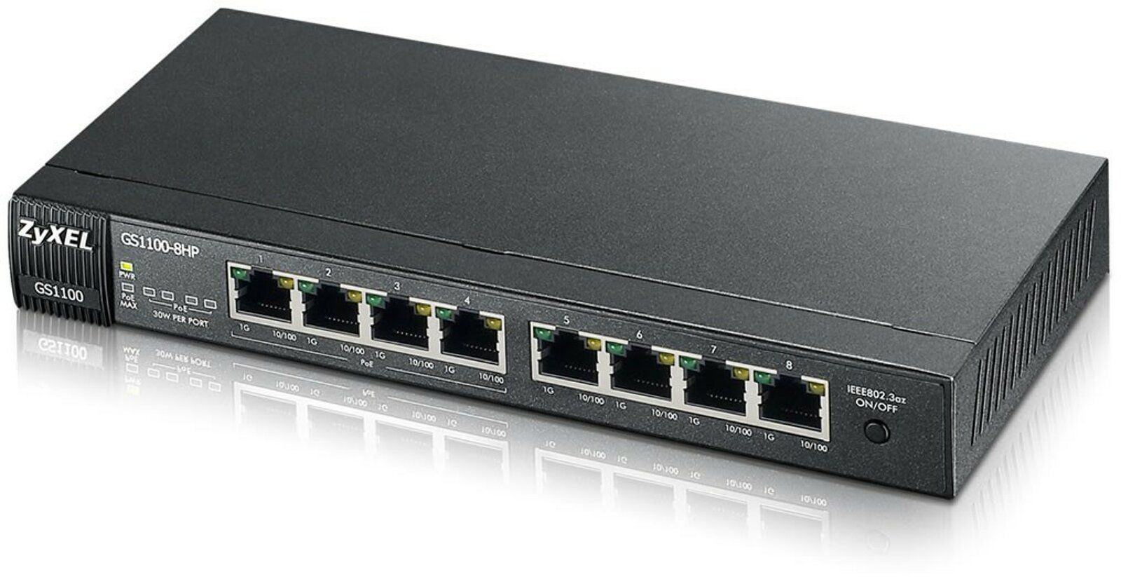 ZYXEL GS1100-8HP 8 PORT 4X10-100-1000+4XPOE PORT YONETILEMEZ POE SWITCH (