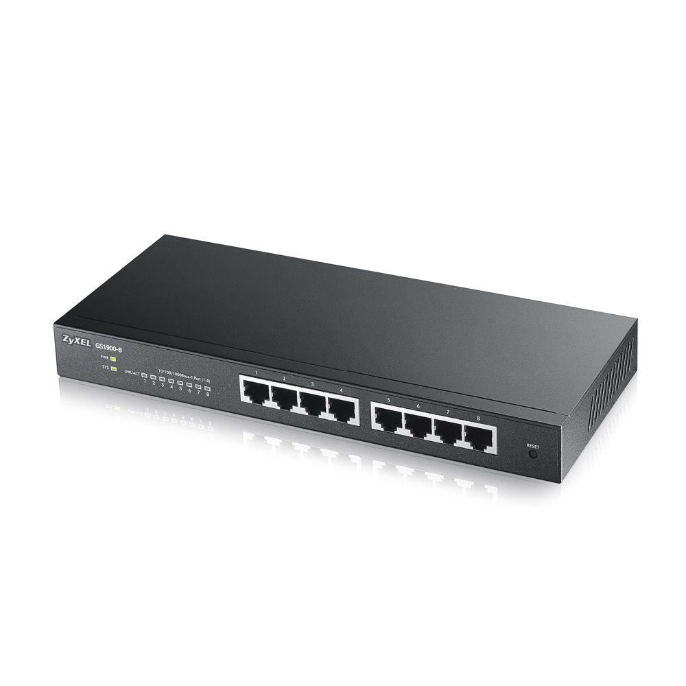 ZYXEL GS1900-8 8 PORT 8X10-100-1000 WEB YONETILEBILIR SWITCH
