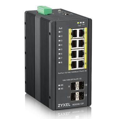 ZYXEL RGS200-12P 8X10-100-1000+4 SFP YONETILEBILIR POE ENDUSTRIYEL SWITCH